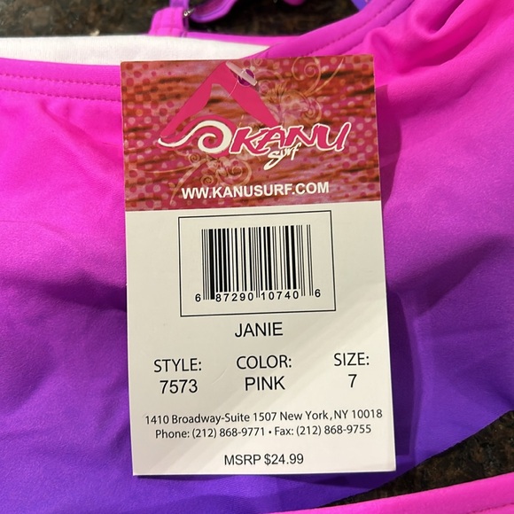 Girls size 7 Bikini Kanu Surf Bathing suit pink/purple NWT - Picture 3 of 8